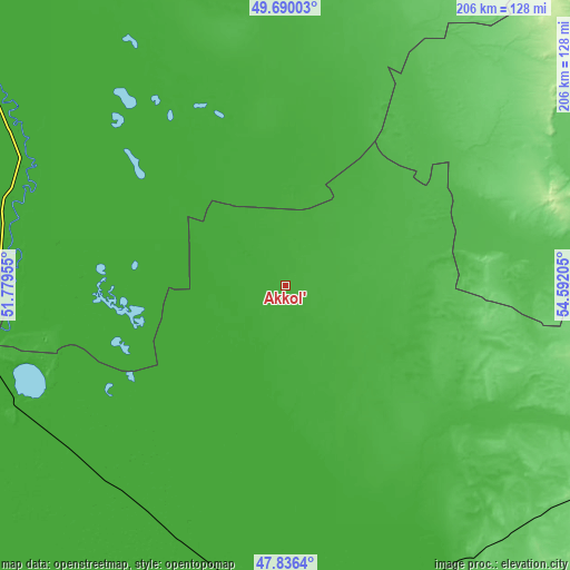 Topographic map of Akkol’