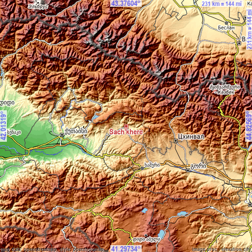 Topographic map of Sach’khere