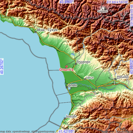 Topographic map of Orsant’ia