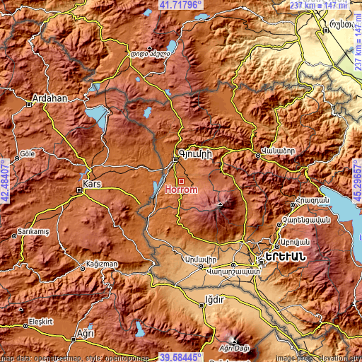 Topographic map of Horrom