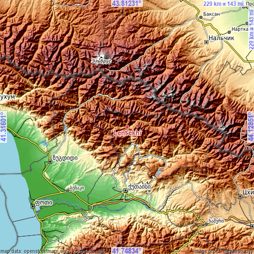 Topographic map of Lent’ekhi
