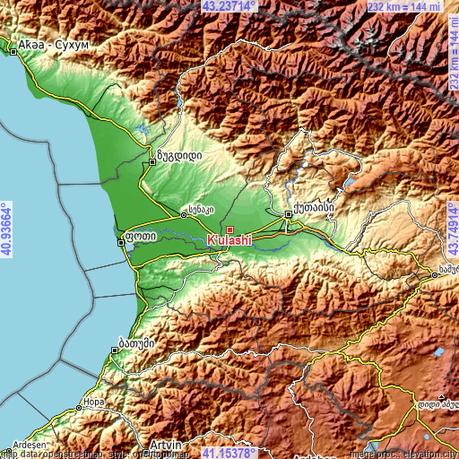 Topographic map of K’ulashi