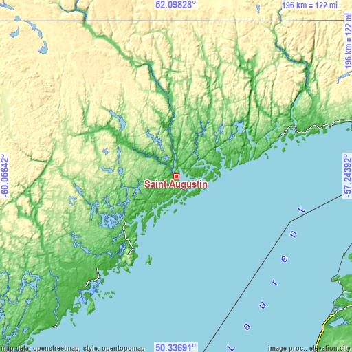 Topographic map of Saint-Augustin