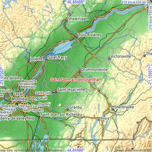 Topographic map of Saint-Germain-de-Grantham