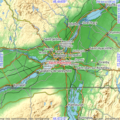 Topographic map of Saint-Raymond