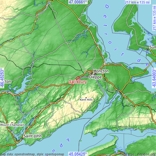 Topographic map of Salisbury