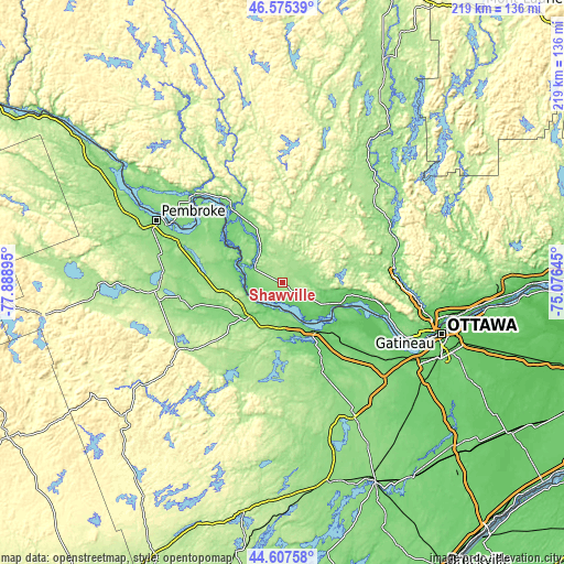 Topographic map of Shawville