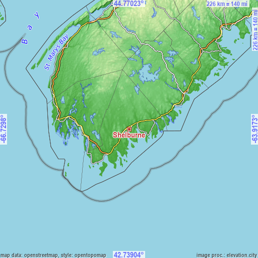 Topographic map of Shelburne