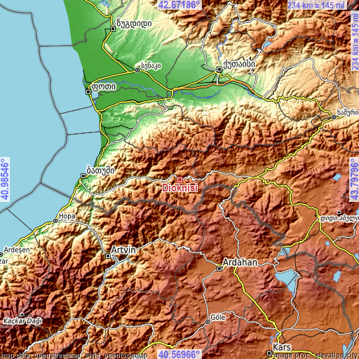 Topographic map of Dioknisi