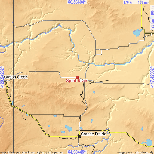 Topographic map of Spirit River