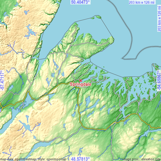 Topographic map of Springdale