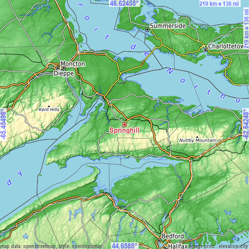 Topographic map of Springhill
