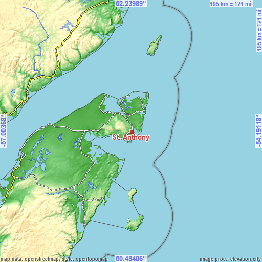 Topographic map of St. Anthony