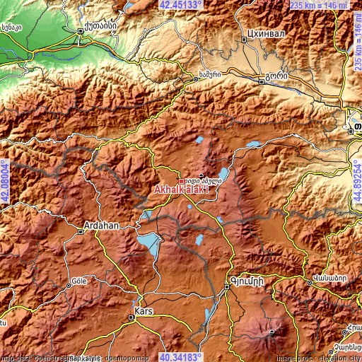 Topographic map of Akhalk’alak’i