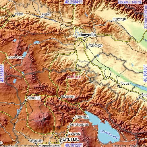 Topographic map of Akht’ala