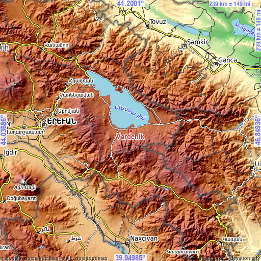 Topographic map of Vardenik