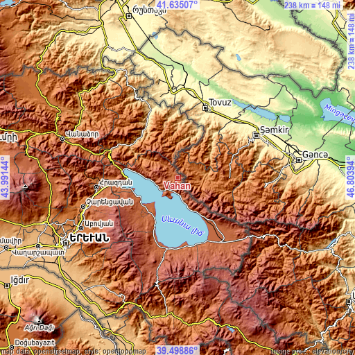 Topographic map of Vahan