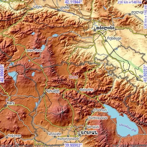 Topographic map of Urrut