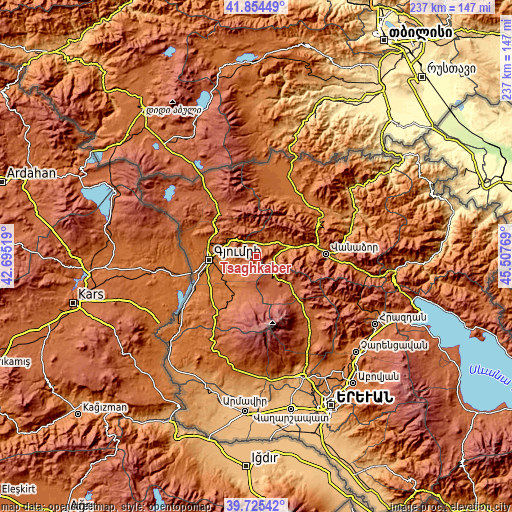 Topographic map of Tsaghkaber