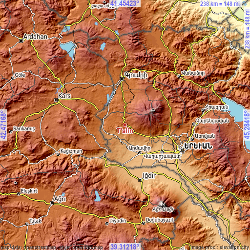 Topographic map of T’alin