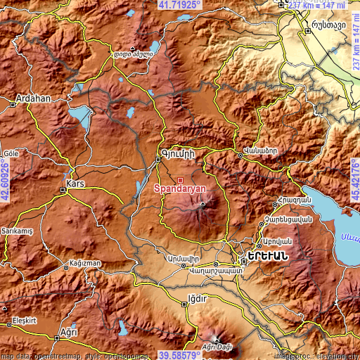 Topographic map of Spandaryan