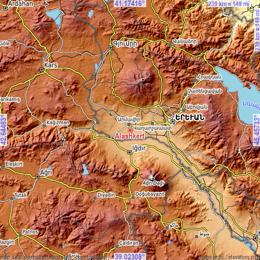 Topographic map of Alashkert