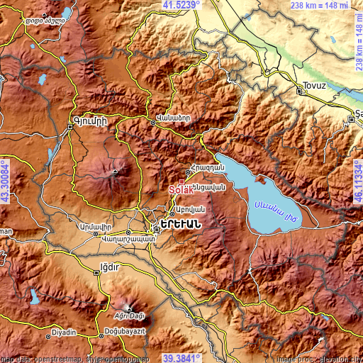 Topographic map of Solak