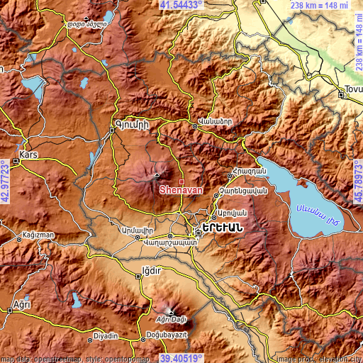 Topographic map of Shenavan