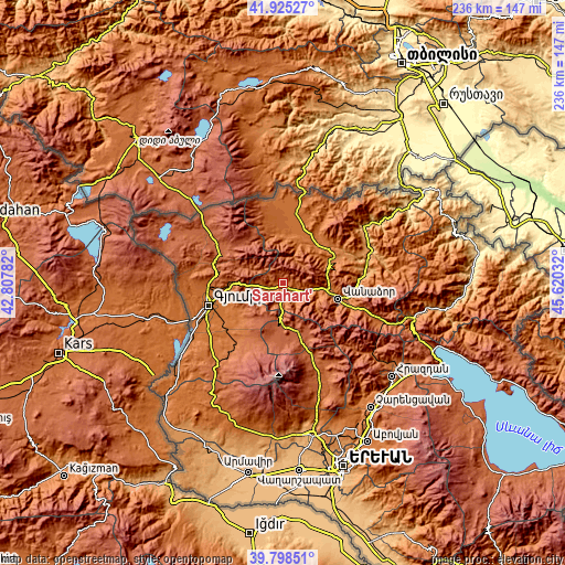 Topographic map of Sarahart’