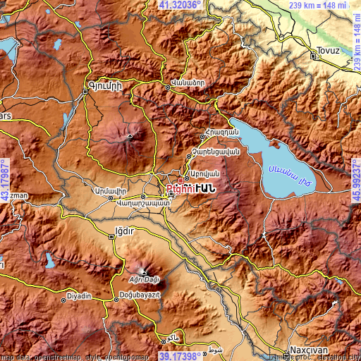 Topographic map of Ptghni
