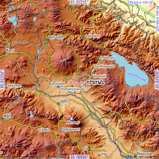 Topographic map of Prroshyan