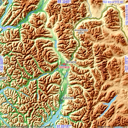 Topographic map of Terrace