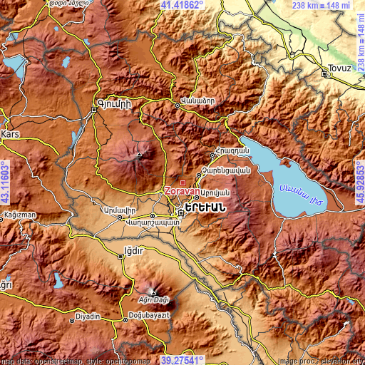Topographic map of Zoravan