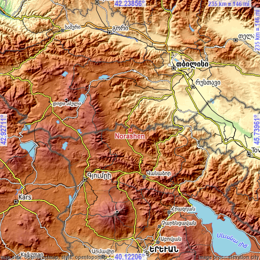 Topographic map of Norashen