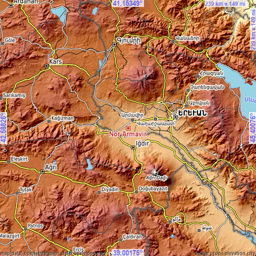 Topographic map of Nor Armavir