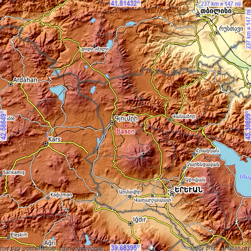 Topographic map of Basen