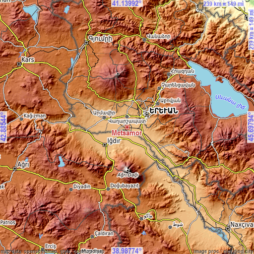 Topographic map of Metsamor