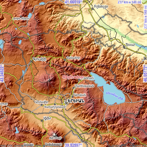 Topographic map of Meghradzor