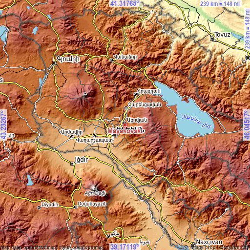 Topographic map of Mayakovski