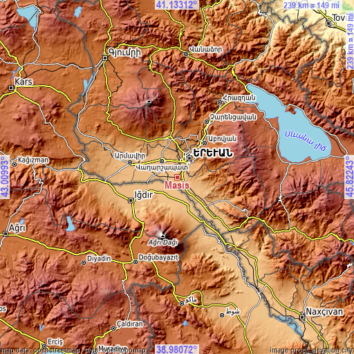 Topographic map of Masis