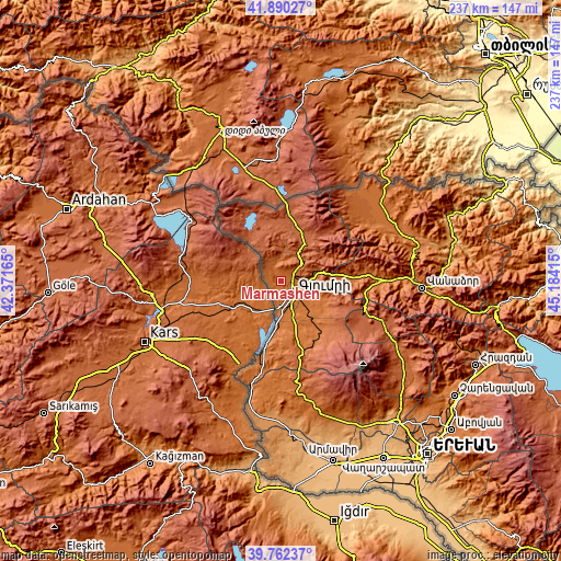 Topographic map of Marmashen
