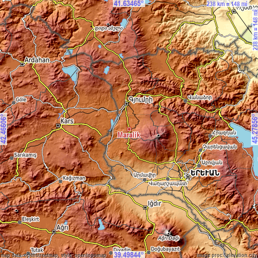 Topographic map of Maralik