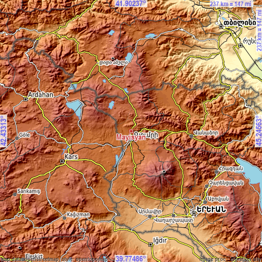 Topographic map of Mayisyan