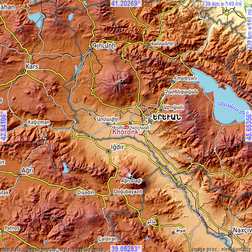 Topographic map of Khoronk’