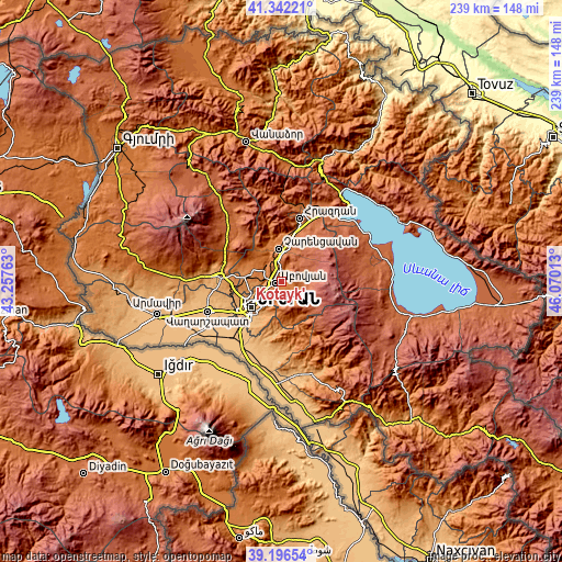 Topographic map of Kotayk’