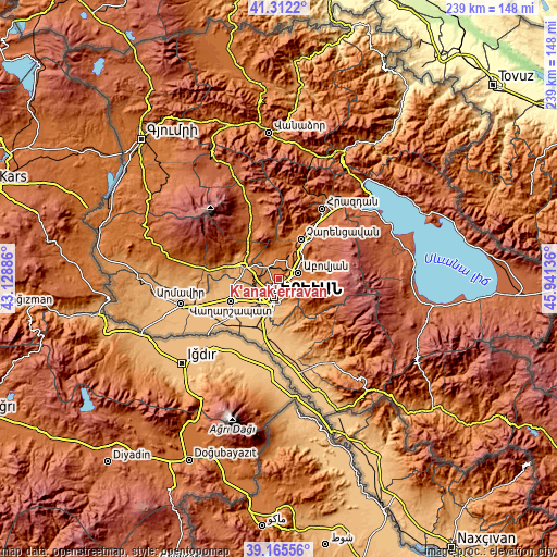 Topographic map of K’anak’erravan