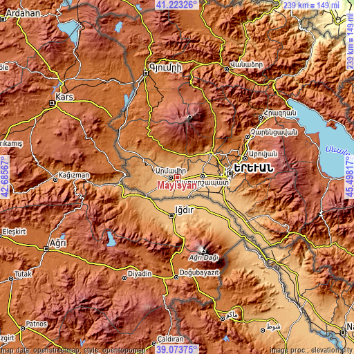 Topographic map of Mayisyan