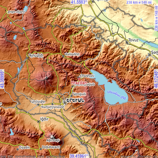 Topographic map of Hrazdan