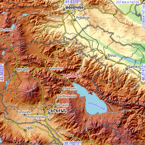 Topographic map of Haghartsin