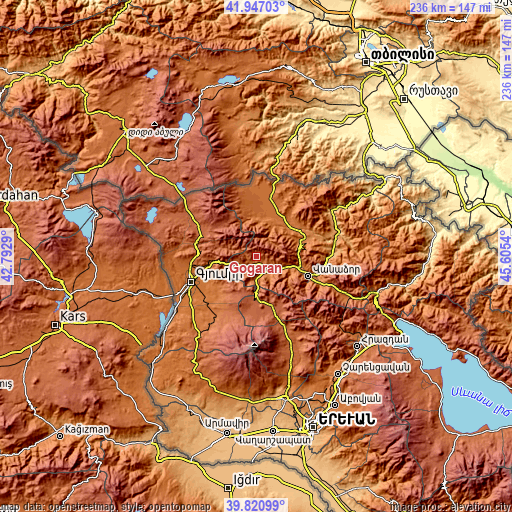 Topographic map of Gogaran